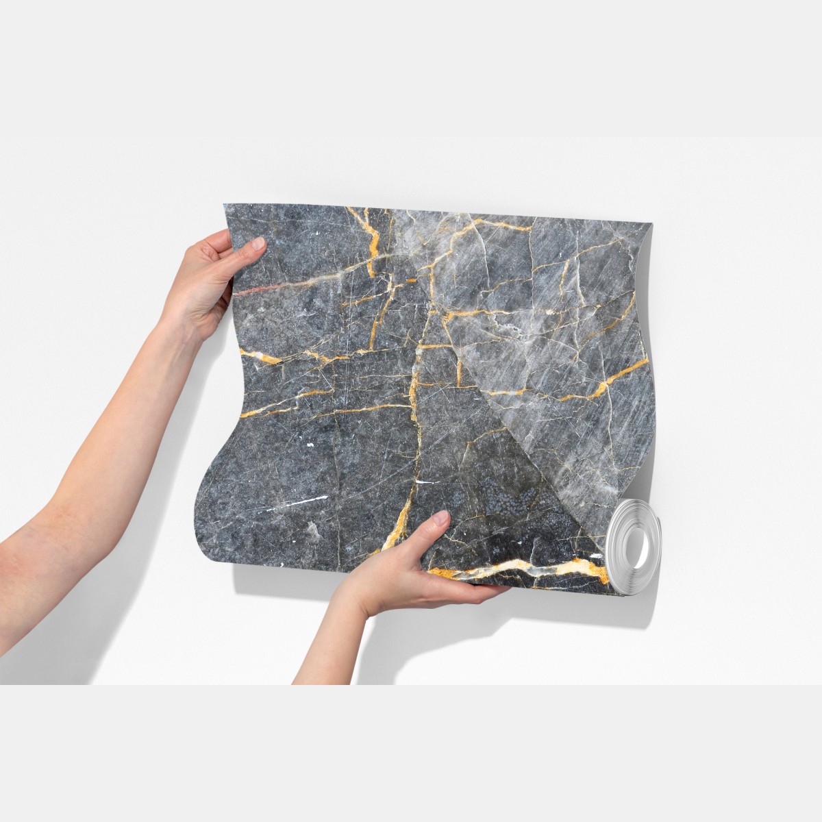 Fototapeta ciemnoszary marmur ze złotymi żyłami – Wallissimo® Fototapeta ciemnoszary marmur ze złotymi żyłami – Wallissimo®