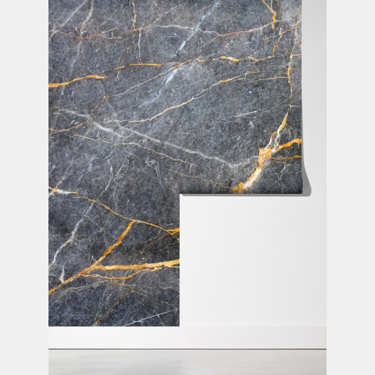Fototapeta ciemnoszary marmur ze złotymi żyłami – Wallissimo® Fototapeta ciemnoszary marmur ze złotymi żyłami – Wallissimo®