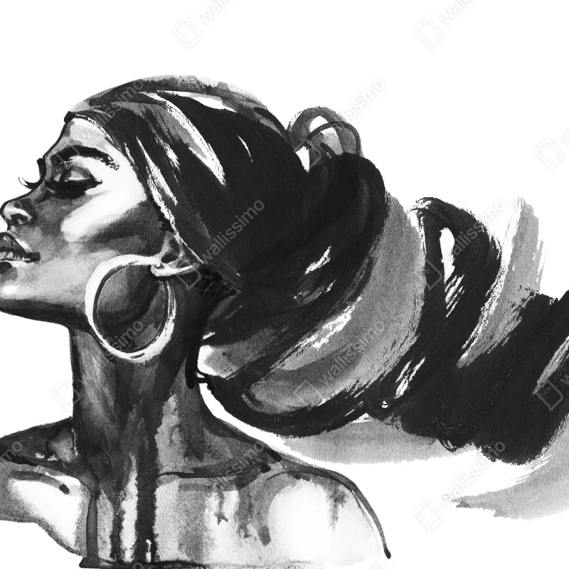 Fototapeta elegancki akwarelowy portret kobiety – Wallissimo® Fototapeta elegancki akwarelowy portret kobiety – Wallissimo®