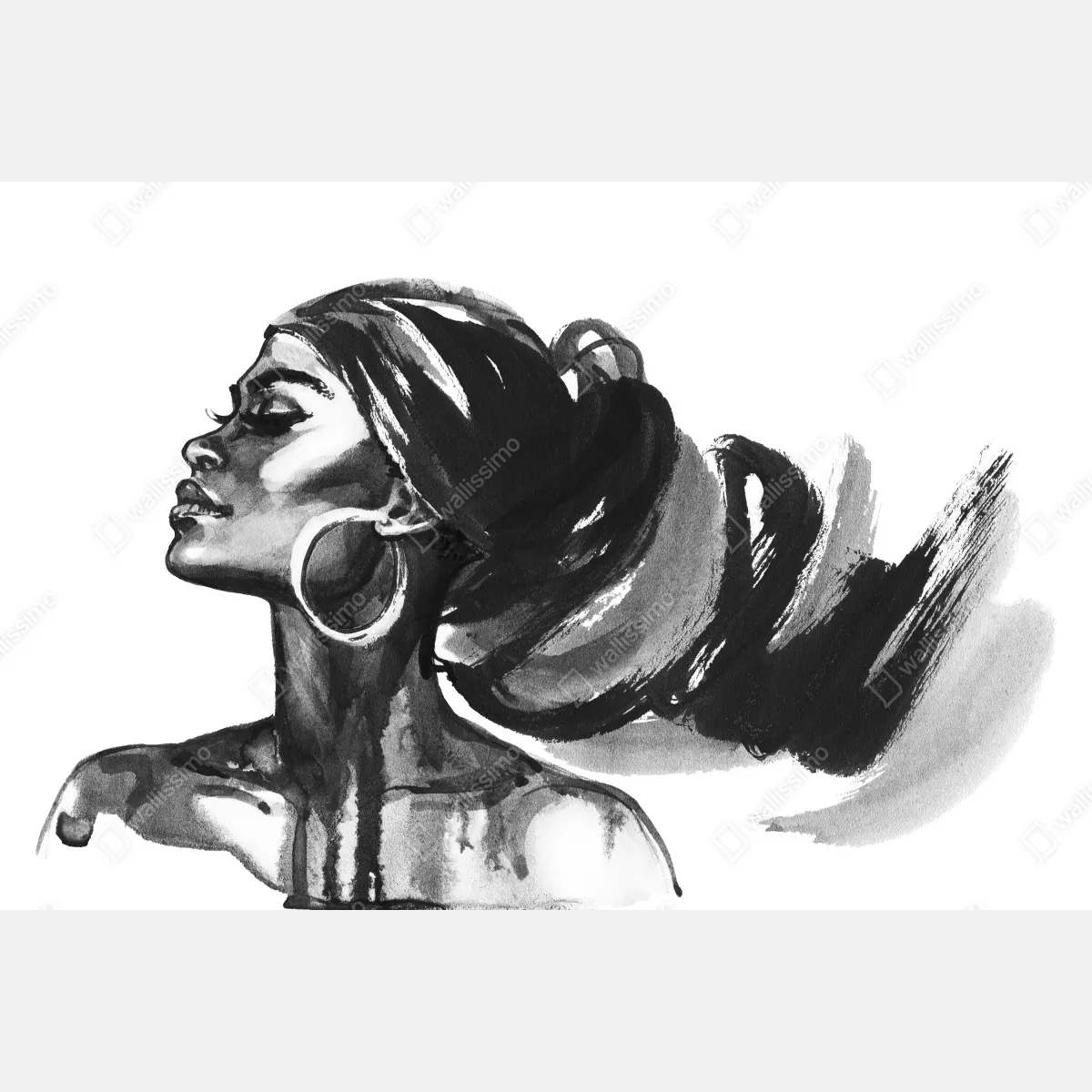 Fototapeta elegancki akwarelowy portret kobiety – Wallissimo® Fototapeta elegancki akwarelowy portret kobiety – Wallissimo®