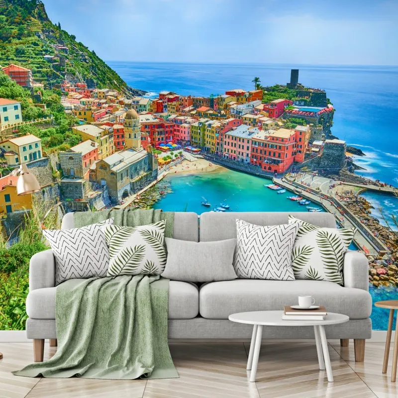 Fototapeta Vernazza kolorowa wioska nadmorska, Włochy