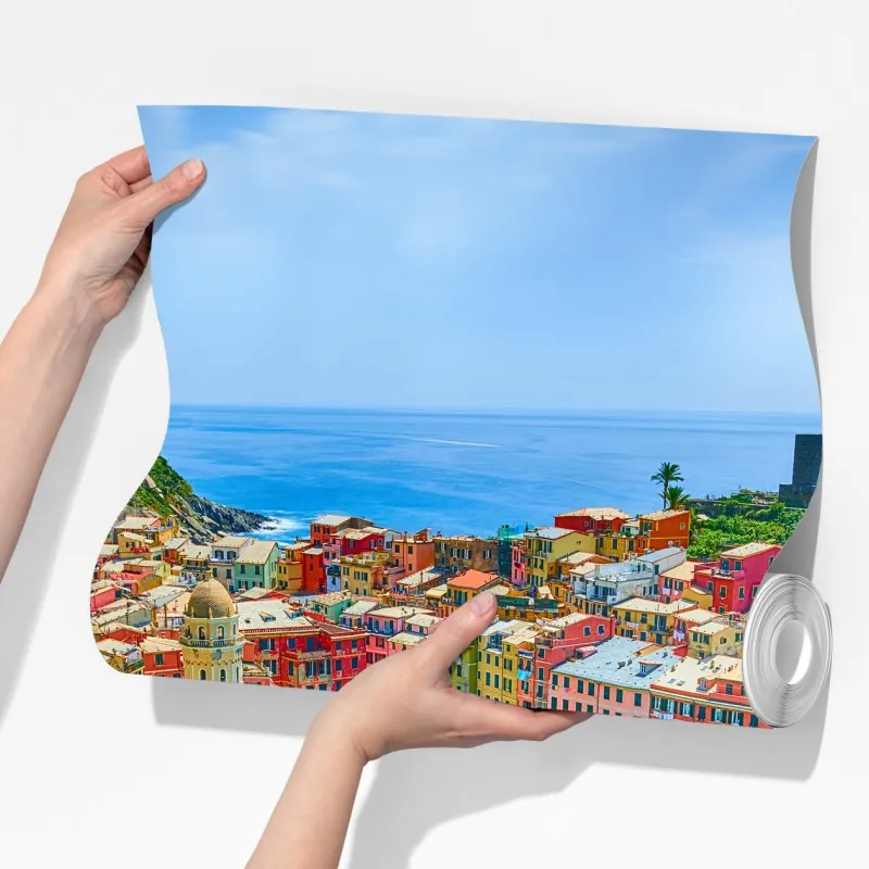 Fototapeta Vernazza kolorowa wioska nadmorska, Włochy – Wallissimo® Fototapeta Vernazza kolorowa wioska nadmorska, Włochy – Wallissimo®