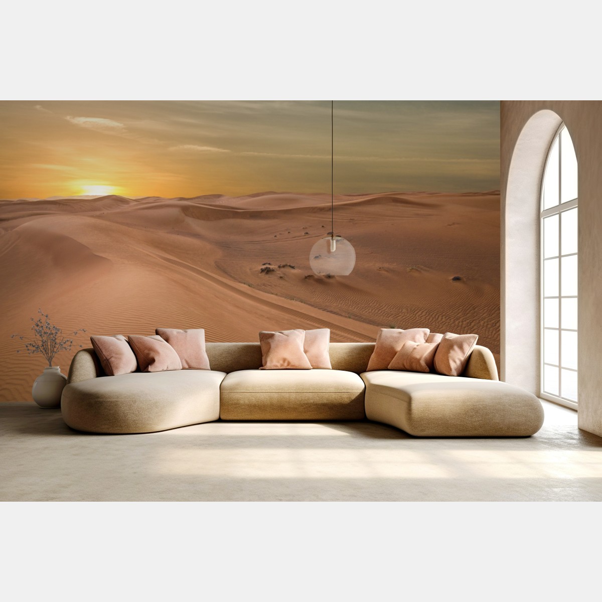 Wall mural sunset over UAE desert dunes