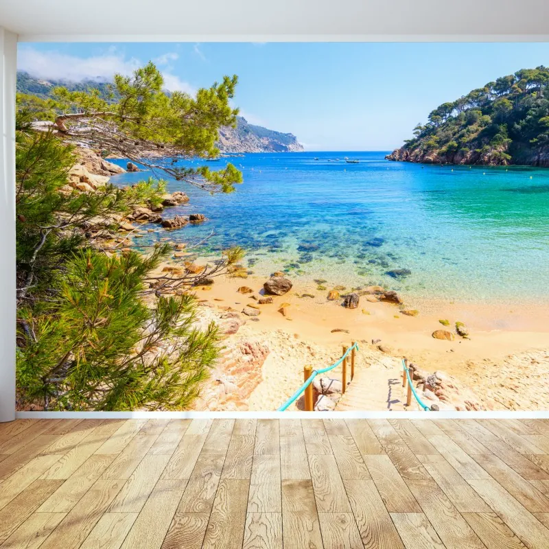 Fototapeta schody na plażę Aiguablava, Costa Brava – Wallissimo® Fototapeta schody na plażę Aiguablava, Costa Brava – Wallissimo®