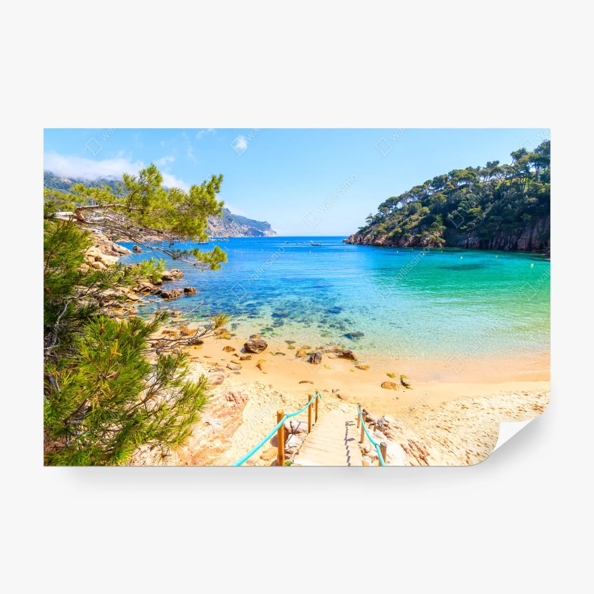Fototapeta schody na plażę Aiguablava, Costa Brava – Wallissimo® Fototapeta schody na plażę Aiguablava, Costa Brava – Wallissimo®