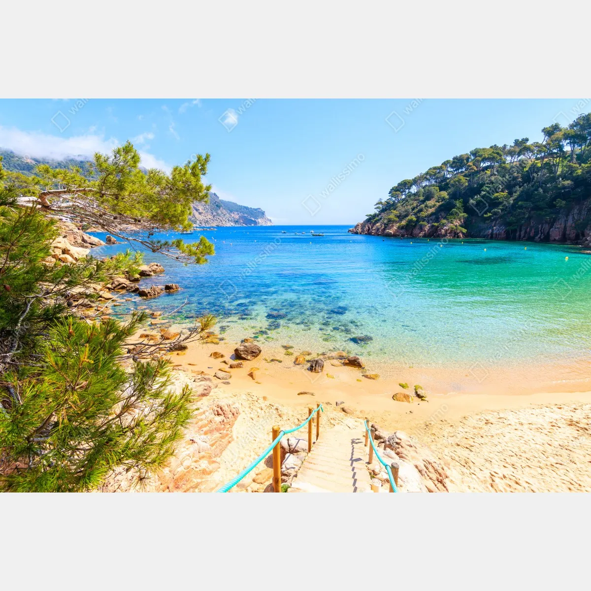 Fototapeta schody na plażę Aiguablava, Costa Brava – Wallissimo® Fototapeta schody na plażę Aiguablava, Costa Brava – Wallissimo®