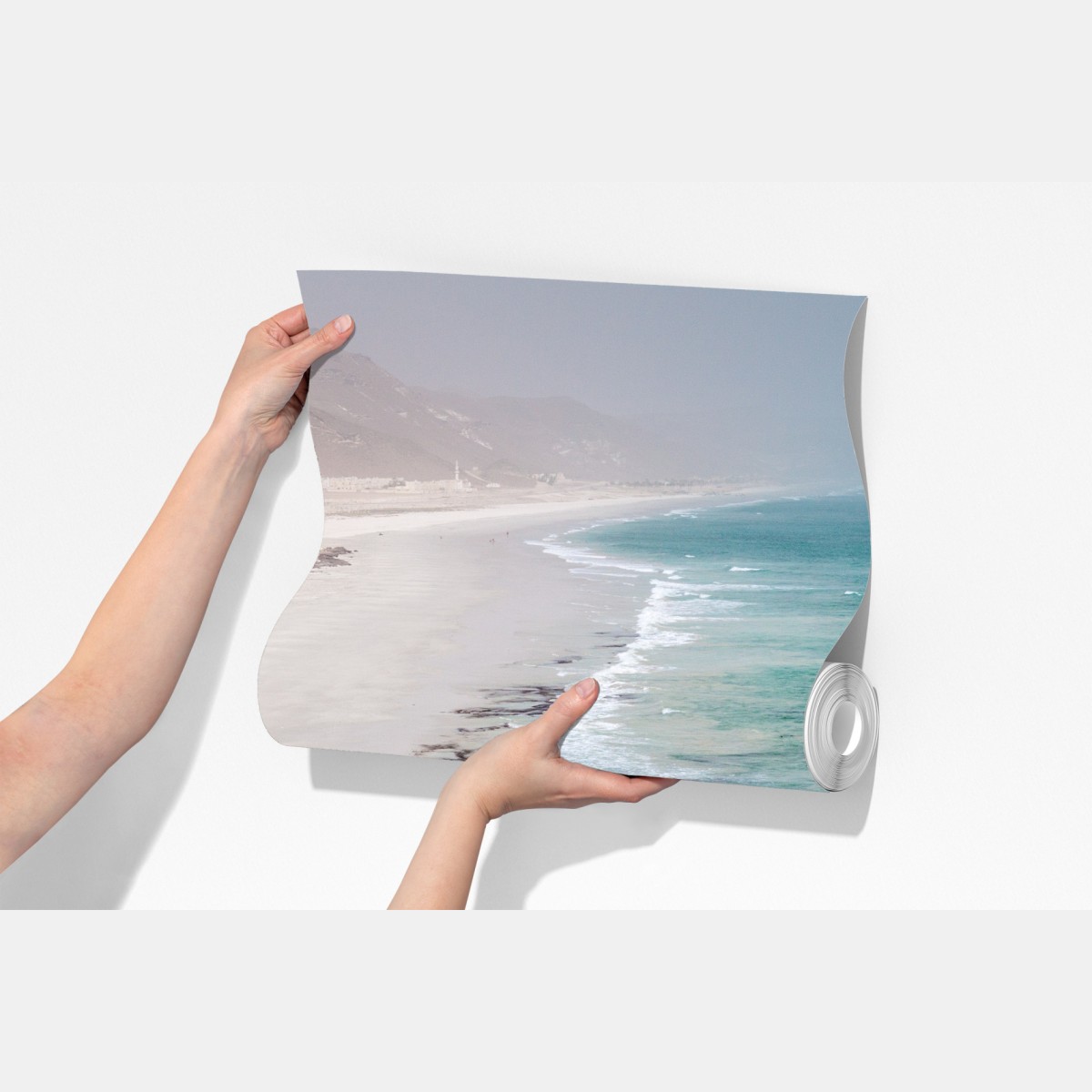 Fototapeta spokojne turkusowe wybrzeże nad pustynnymi klifami – Wallissimo® Fototapeta spokojne turkusowe wybrzeże nad pustynnymi klifami – Wallissimo®