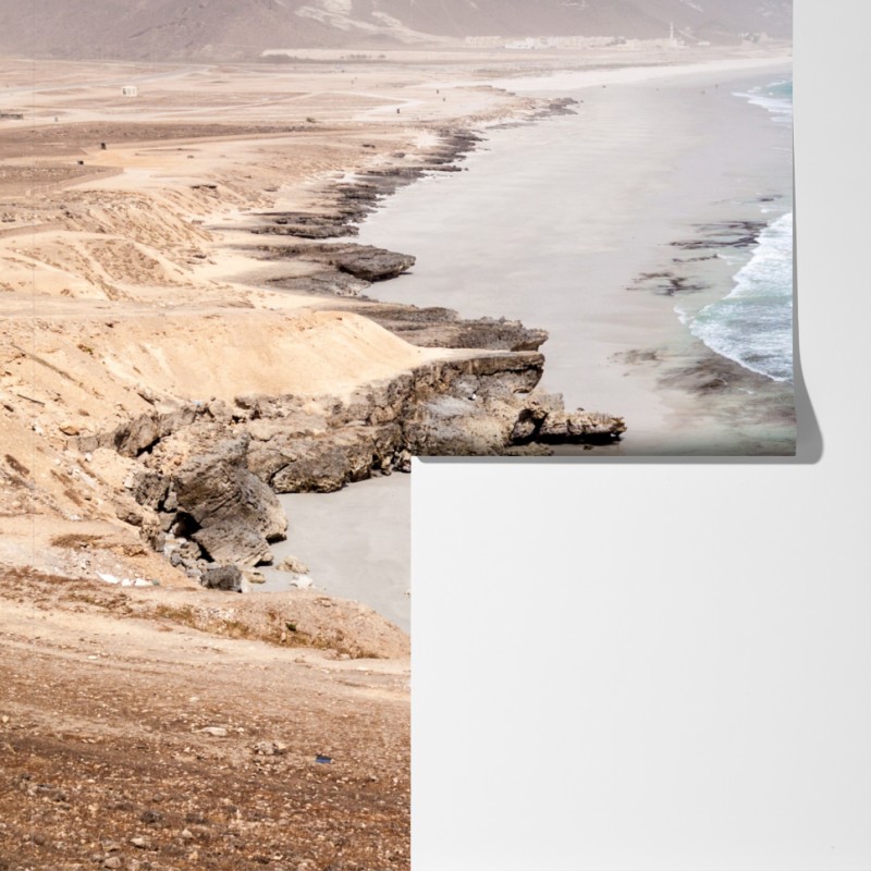 Fototapeta spokojne turkusowe wybrzeże nad pustynnymi klifami – Wallissimo® Fototapeta spokojne turkusowe wybrzeże nad pustynnymi klifami – Wallissimo®