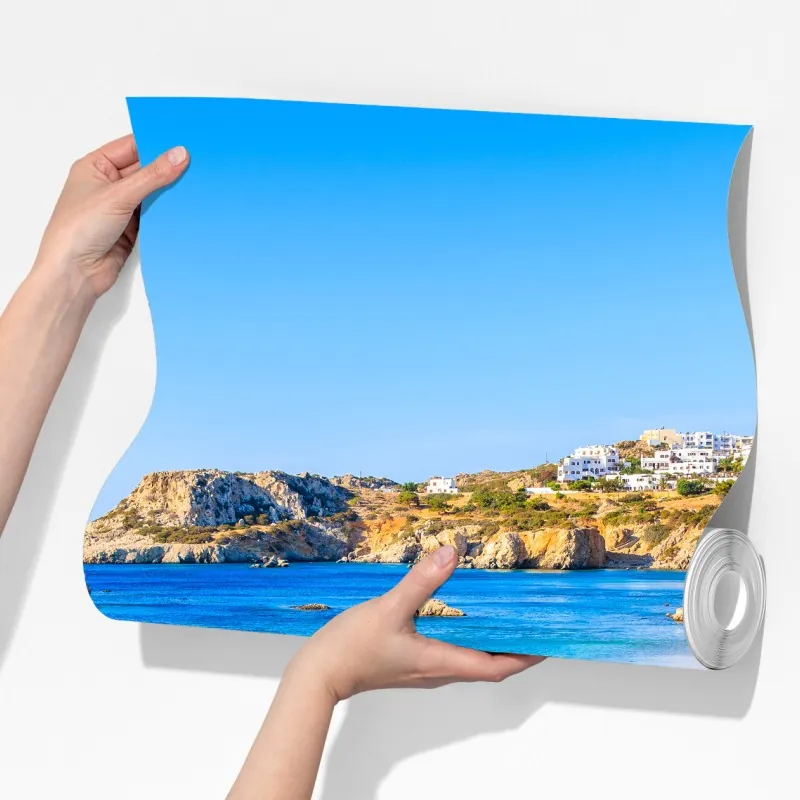 Fototapeta plaża Ammopi, Karpathos błękitna zatoka – Wallissimo® Fototapeta plaża Ammopi, Karpathos błękitna zatoka – Wallissimo®
