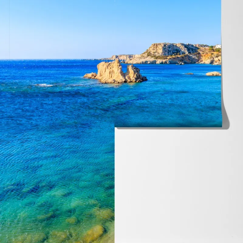 Fototapeta plaża Ammopi, Karpathos błękitna zatoka – Wallissimo® Fototapeta plaża Ammopi, Karpathos błękitna zatoka – Wallissimo®