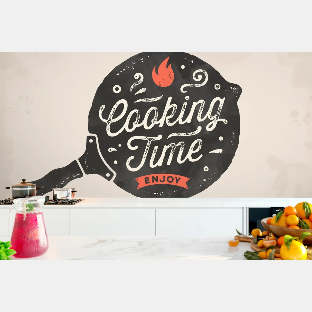 Fototapeta cooking time retro dekoracja kuchenna – Wallissimo® Fototapeta cooking time retro dekoracja kuchenna – Wallissimo®