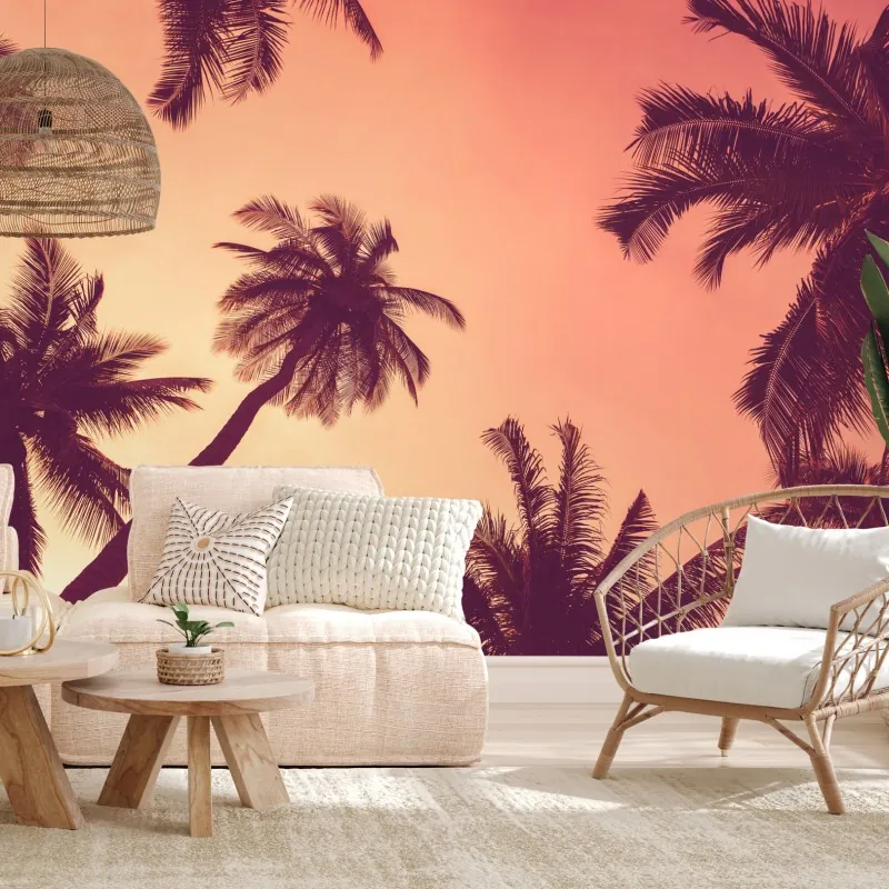 Fototapeta tropikalne palmy o zachodzie słońca – Wallissimo® Fototapeta tropikalne palmy o zachodzie słońca – Wallissimo®