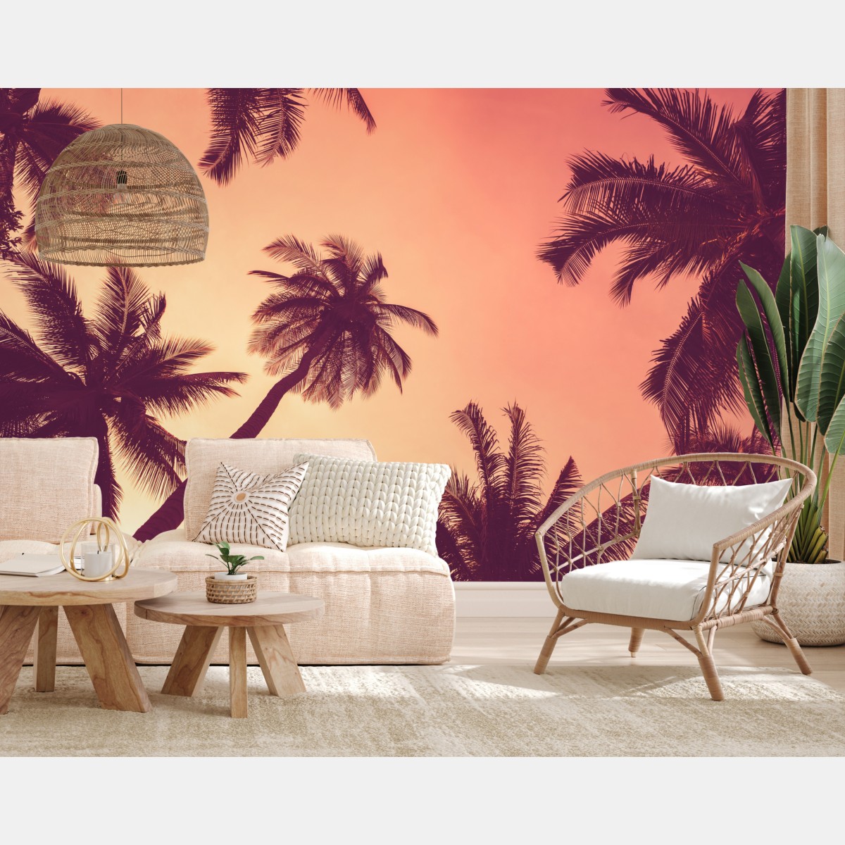 Wall mural tropical palms at sunset