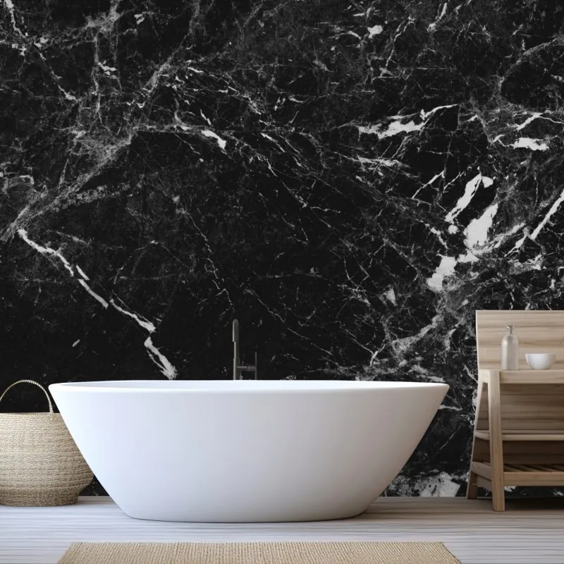 Fototapeta czarny marmur z białymi żyłkami