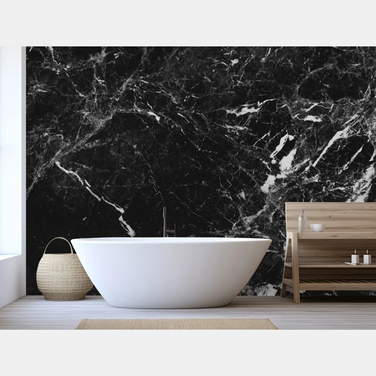 Fototapeta czarny marmur z białymi żyłkami – Wallissimo® Fototapeta czarny marmur z białymi żyłkami – Wallissimo®
