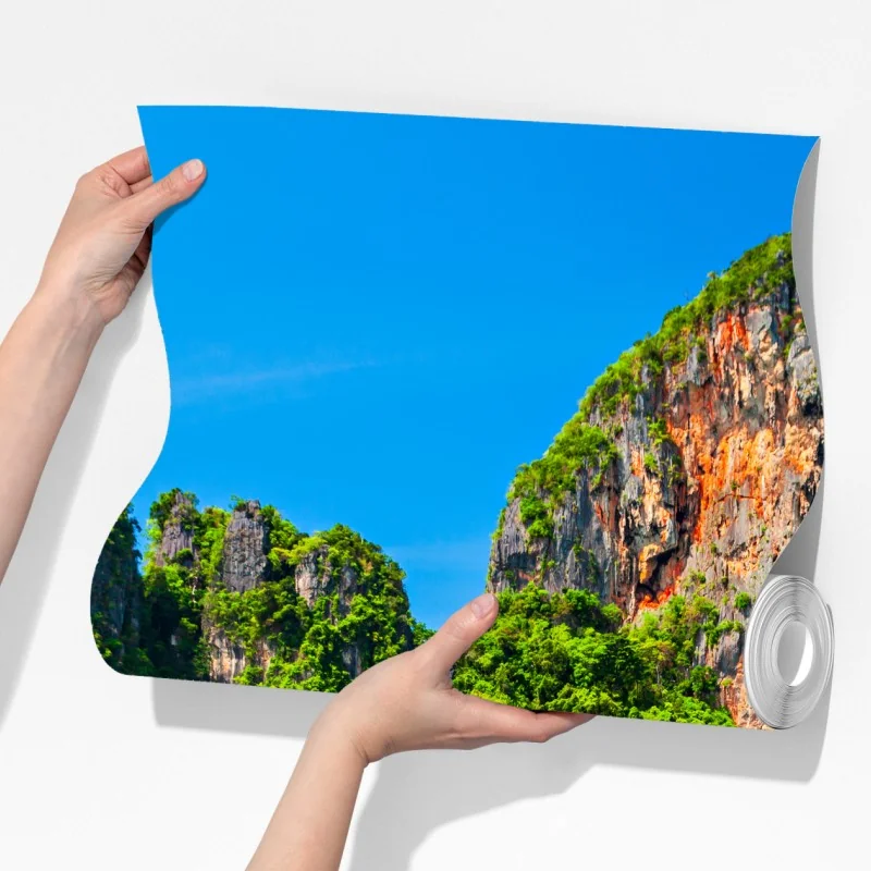 Fototapeta długie łodzie na tropikalnej plaży, Tajlandia – Wallissimo® Fototapeta długie łodzie na tropikalnej plaży, Tajlandia – Wallissimo®