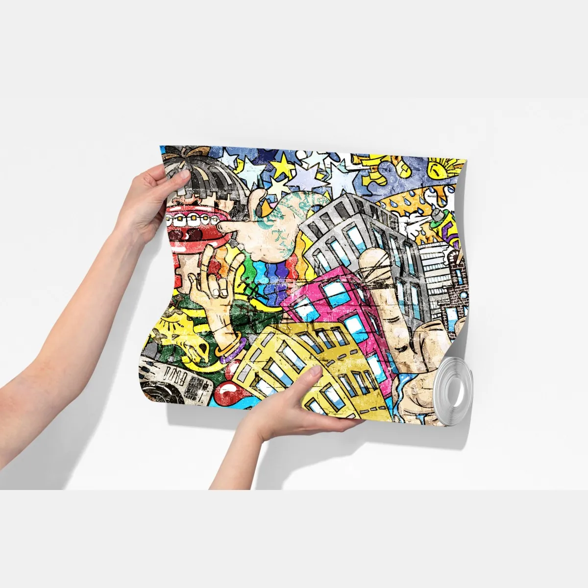 Fototapeta kolorowy miejski mural muzyczny – Wallissimo® Fototapeta kolorowy miejski mural muzyczny – Wallissimo®