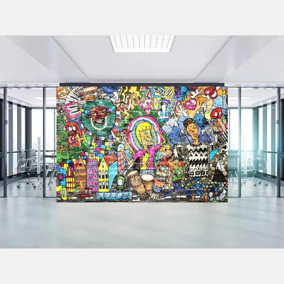 Fototapeta kolorowy mural uliczny – Wallissimo® Fototapeta kolorowy mural uliczny – Wallissimo®