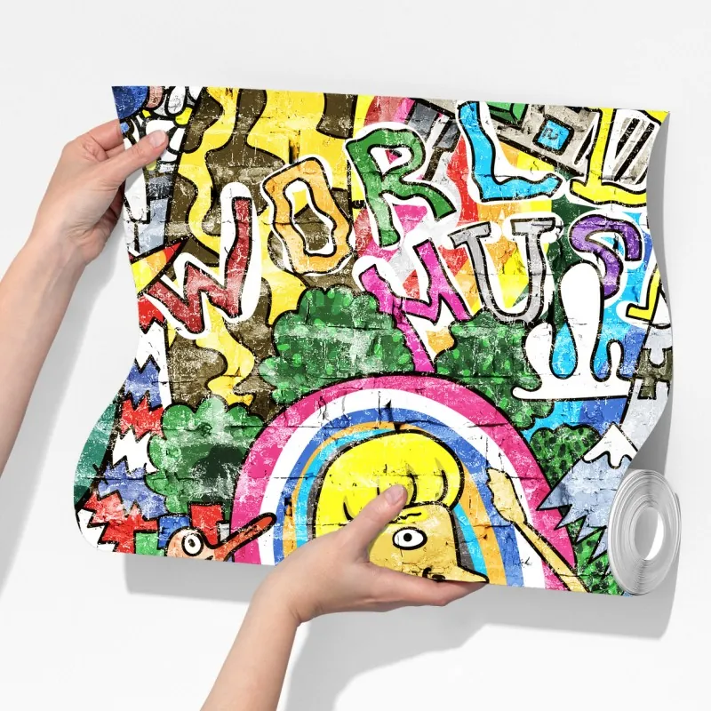 Fototapeta kolorowy mural uliczny – Wallissimo® Fototapeta kolorowy mural uliczny – Wallissimo®