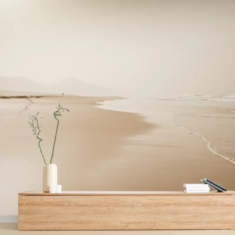 Fototapeta spokojna sepiowa plaża – Wallissimo® Fototapeta spokojna sepiowa plaża – Wallissimo®