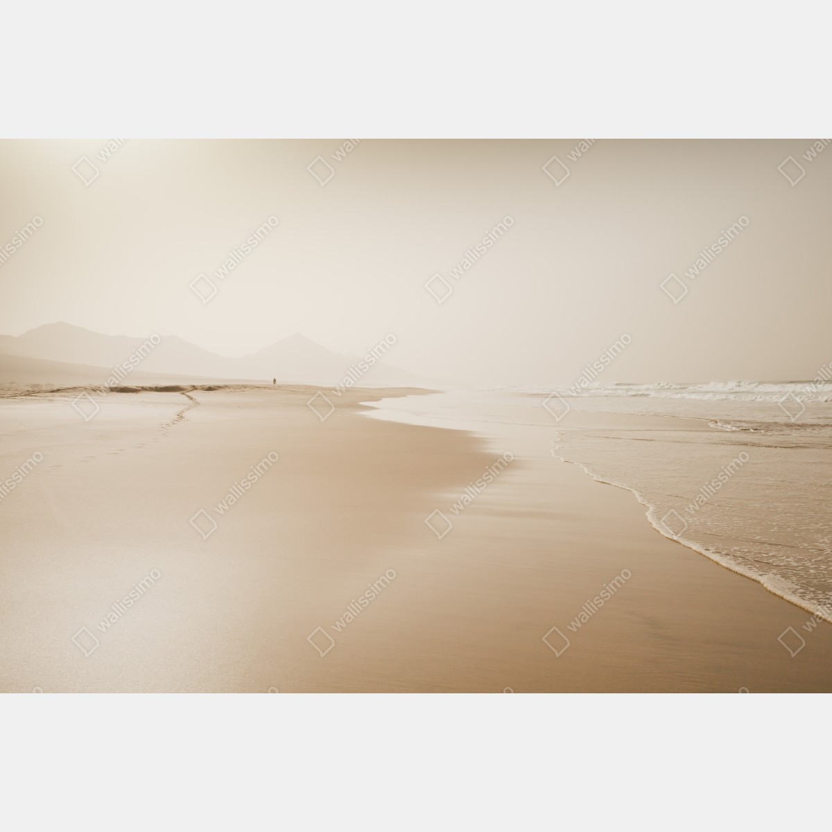 Fototapeta spokojna sepiowa plaża – Wallissimo® Fototapeta spokojna sepiowa plaża – Wallissimo®