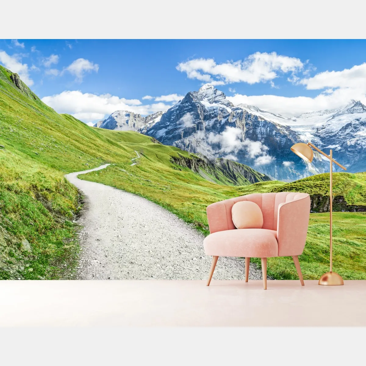 Fototapeta alpejska ścieżka w górach – Wallissimo® Fototapeta alpejska ścieżka w górach – Wallissimo®