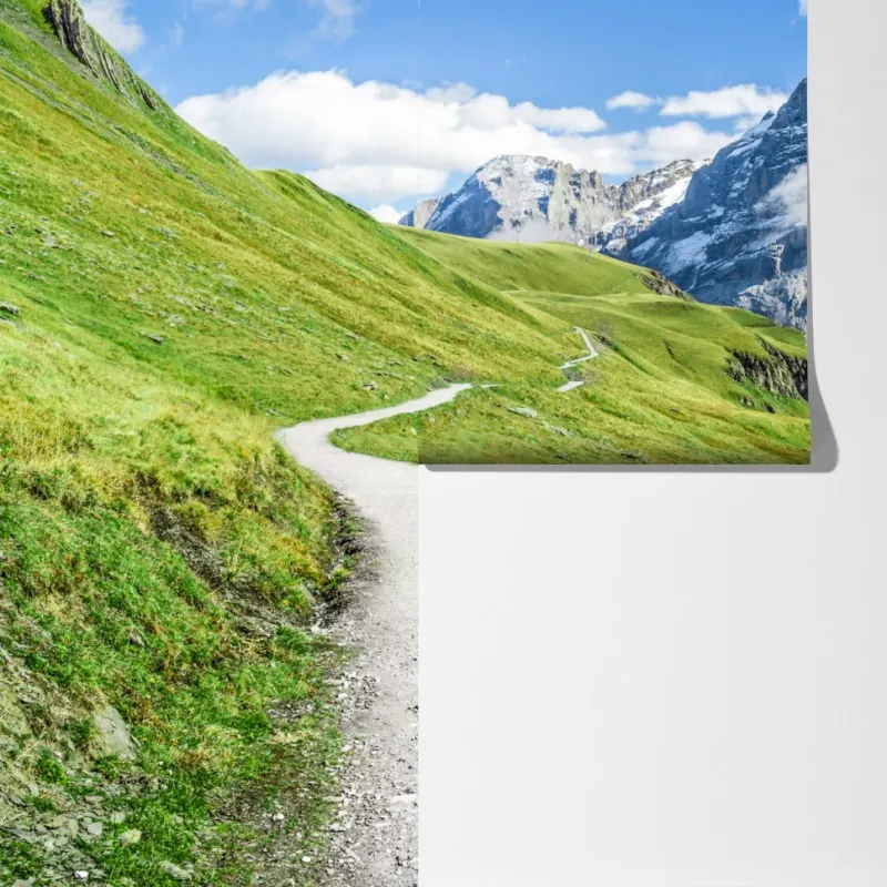 Fototapeta alpejska ścieżka w górach – Wallissimo® Fototapeta alpejska ścieżka w górach – Wallissimo®