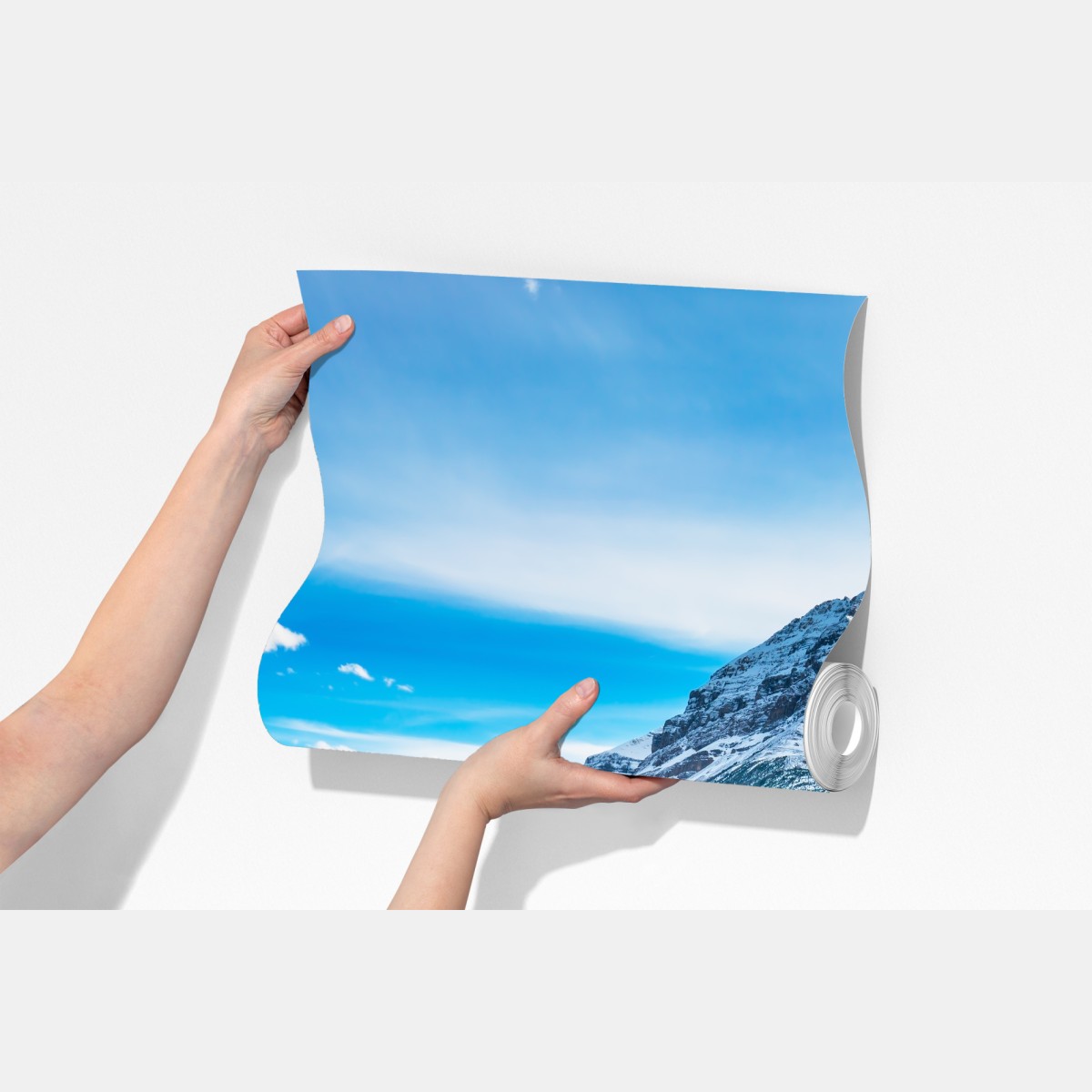 Fototapeta Góry Skaliste nad jeziorem z odbiciem – Wallissimo® Fototapeta Góry Skaliste nad jeziorem z odbiciem – Wallissimo®