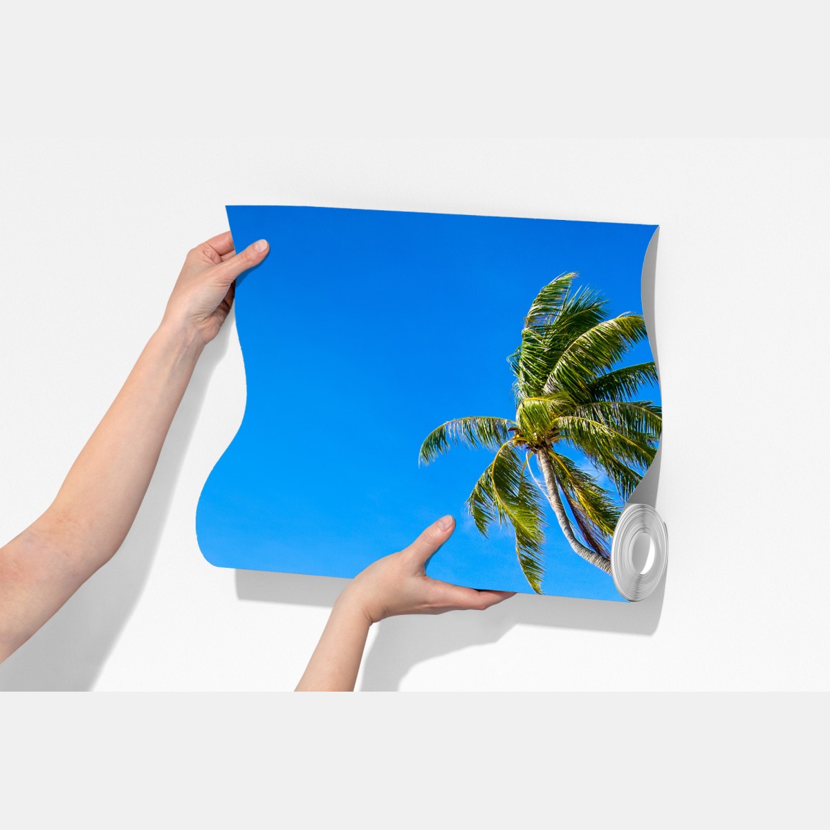 Fototapeta tropikalna turkusowa plaża z palmami – Wallissimo® Fototapeta tropikalna turkusowa plaża z palmami – Wallissimo®