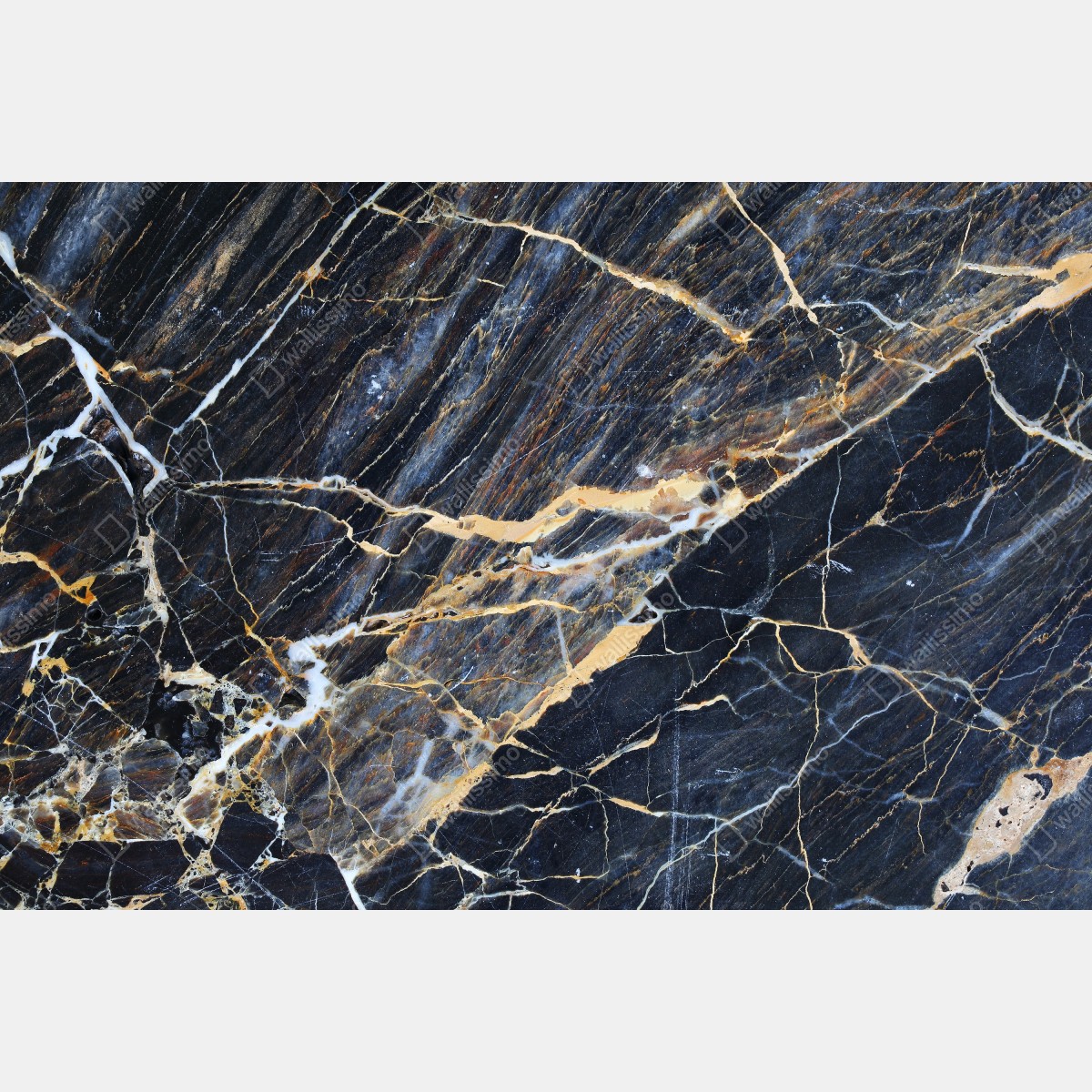 Fototapeta ciemny marmur ze złotymi i kremowymi żyłami – Wallissimo® Fototapeta ciemny marmur ze złotymi i kremowymi żyłami – Wallissimo®