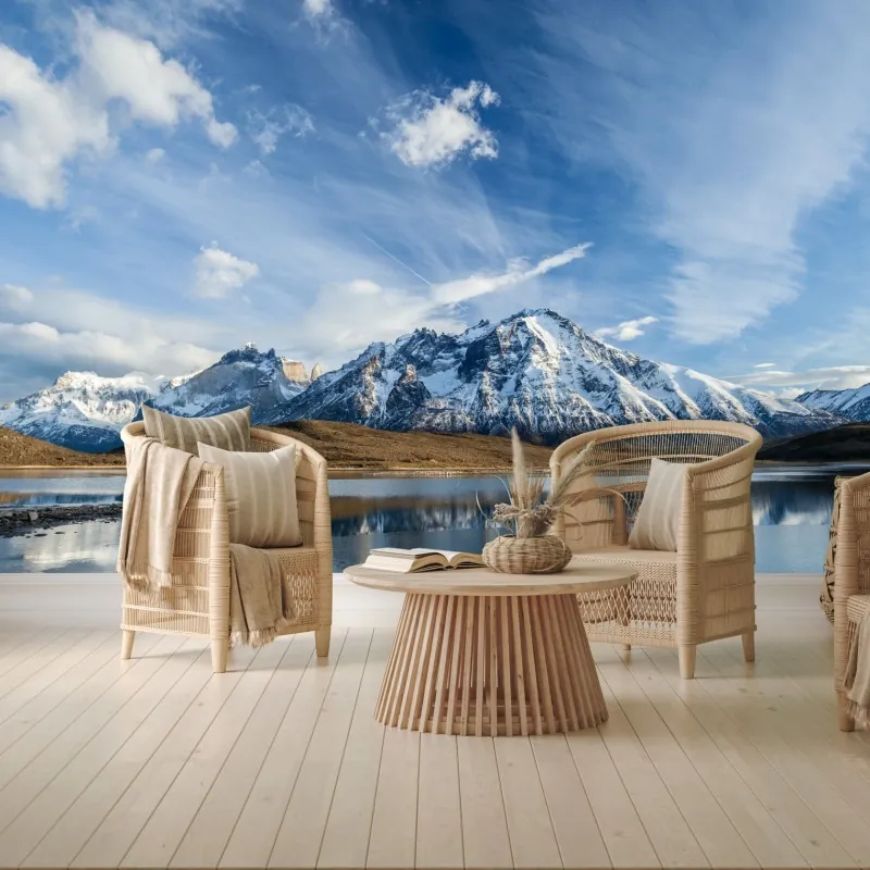 Fototapeta odbijające się góry nad spokojnym jeziorem – Wallissimo® Fototapeta odbijające się góry nad spokojnym jeziorem – Wallissimo®