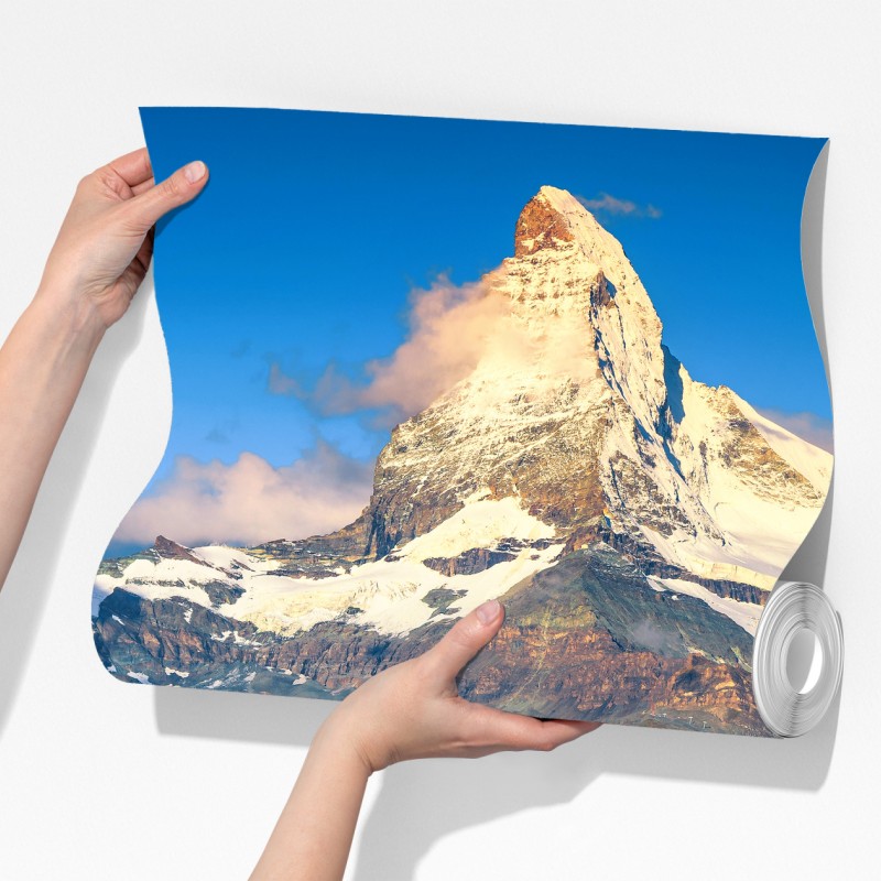 Fototapeta majestatyczny Matterhorn odbity w alpejskim jeziorze – Wallissimo® Fototapeta majestatyczny Matterhorn odbity w alpejskim jeziorze – Wallissimo®