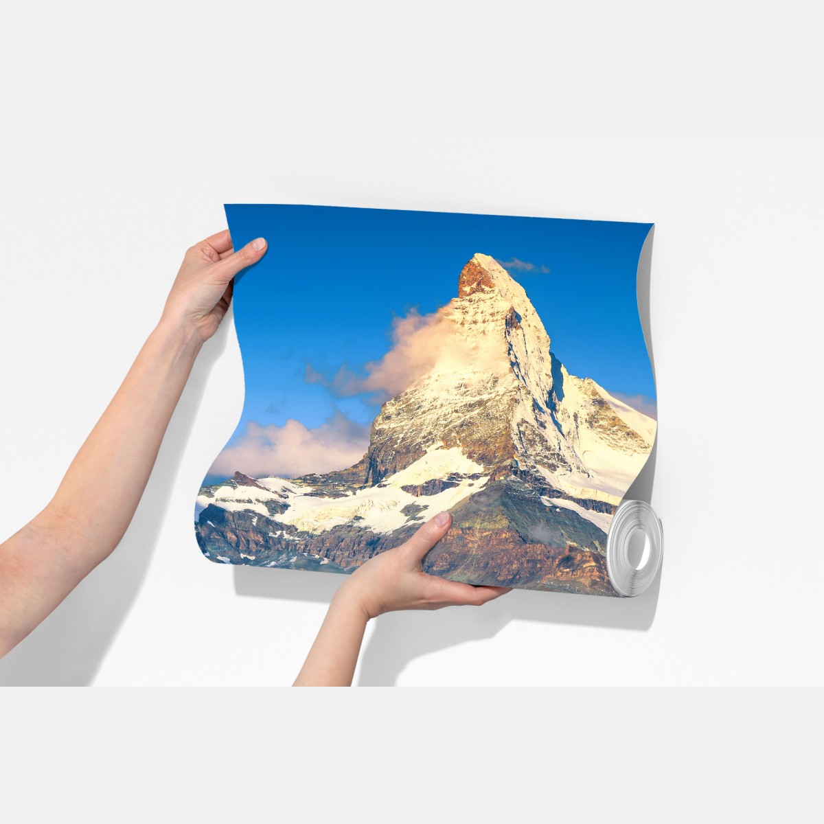 Fototapeta majestatyczny Matterhorn odbity w alpejskim jeziorze – Wallissimo® Fototapeta majestatyczny Matterhorn odbity w alpejskim jeziorze – Wallissimo®
