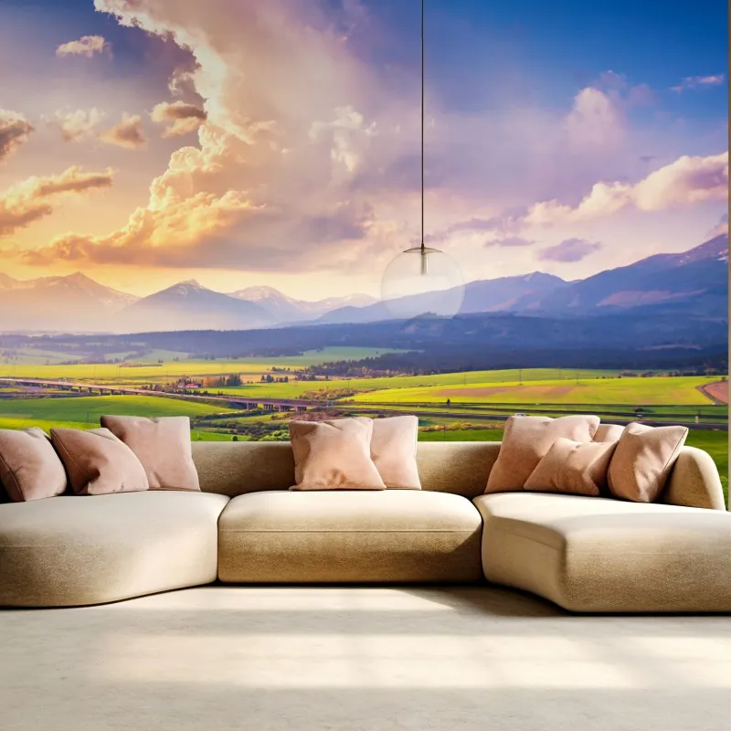 Fototapeta panorama wiosennej doliny górskiej, Tatry Słowacja – Wallissimo® Fototapeta panorama wiosennej doliny górskiej, Tatry Słowacja – Wallissimo®