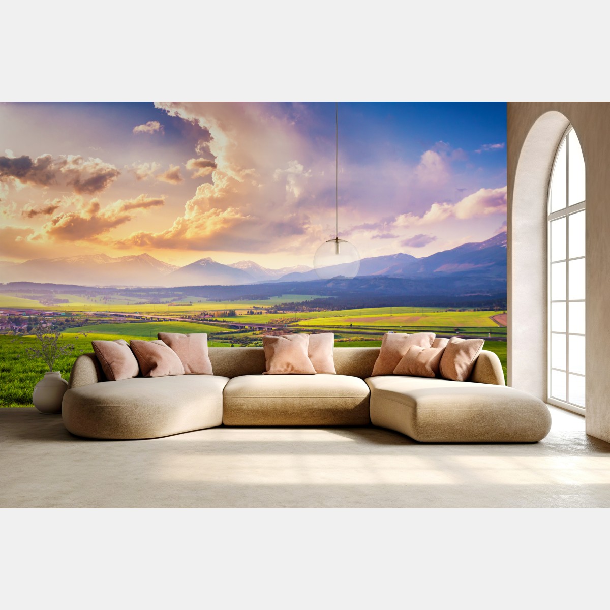 Wall mural spring mountain valley panorama, Tatras Slovakia