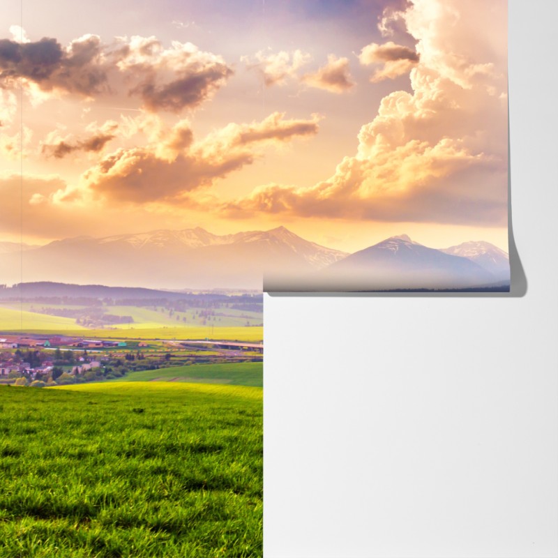 Fototapeta panorama wiosennej doliny górskiej, Tatry Słowacja – Wallissimo® Fototapeta panorama wiosennej doliny górskiej, Tatry Słowacja – Wallissimo®