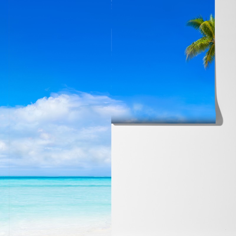 Fototapeta tropikalna plaża z palmami – Wallissimo® Fototapeta tropikalna plaża z palmami – Wallissimo®