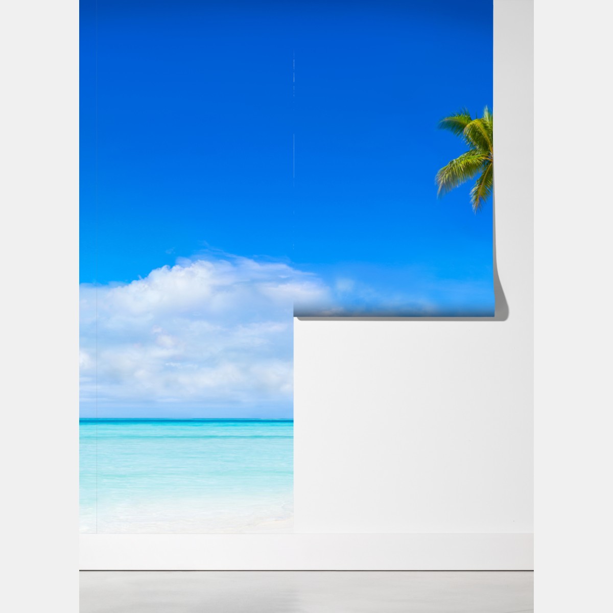 Fototapeta tropikalna plaża z palmami – Wallissimo® Fototapeta tropikalna plaża z palmami – Wallissimo®