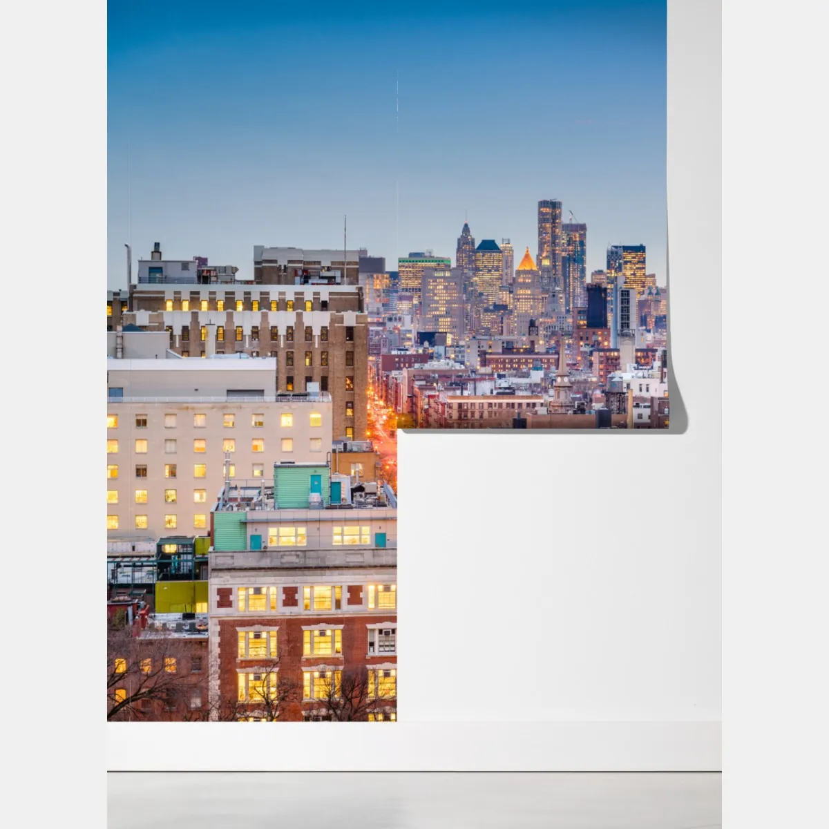 Fototapeta Nowy Jork panorama miasta o zmierzchu – Wallissimo® Fototapeta Nowy Jork panorama miasta o zmierzchu – Wallissimo®