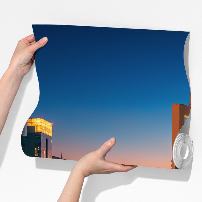 Fototapeta panorama Dubaju o zmierzchu – Wallissimo® Fototapeta panorama Dubaju o zmierzchu – Wallissimo®