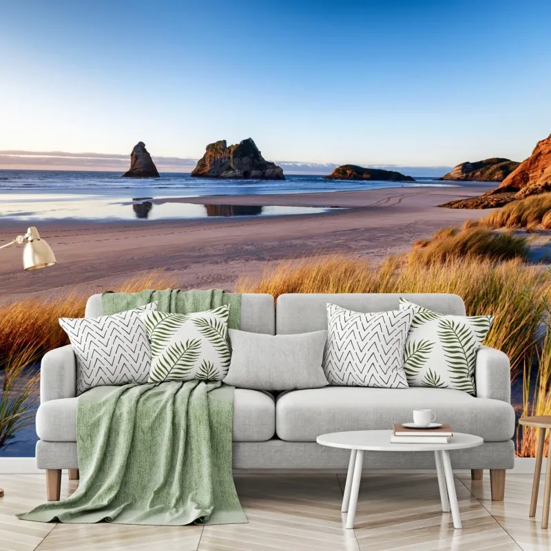 Fototapeta Wharariki Beach poranny pejzaż nad morzem