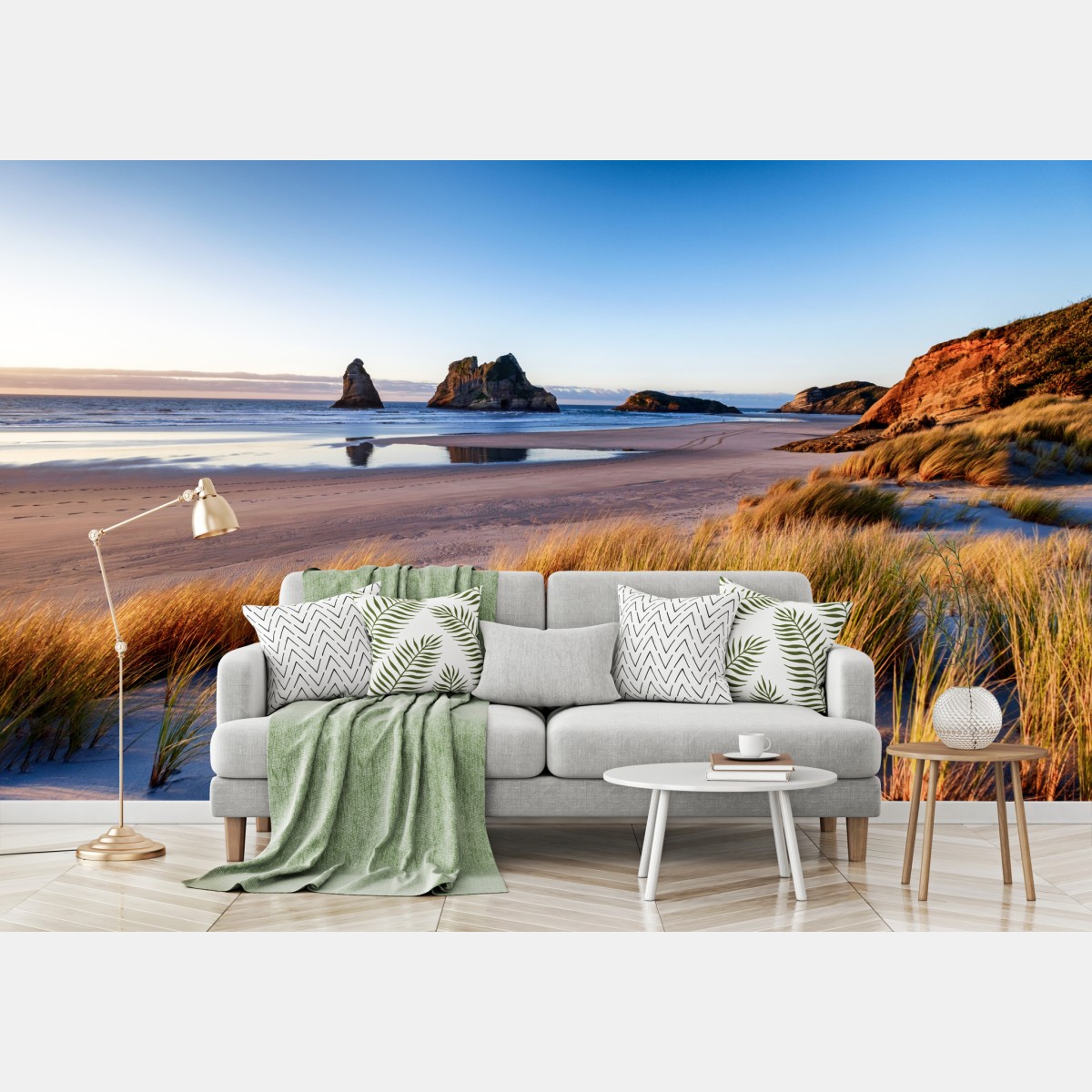 Wall mural Wharariki Beach coastal sunrise