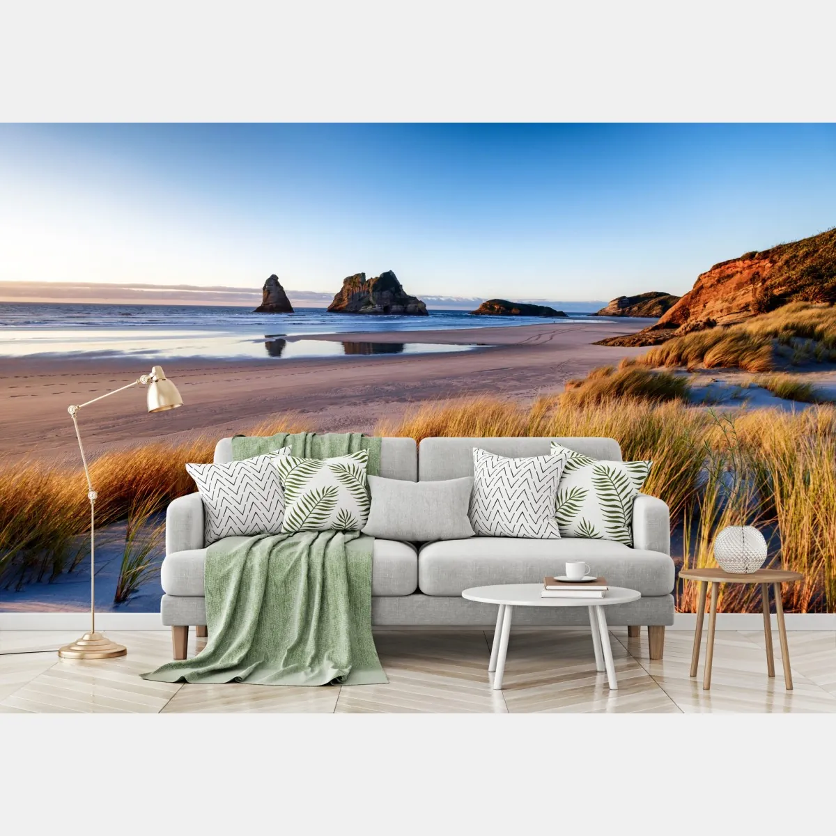 Fototapeta Wharariki Beach poranny pejzaż nad morzem – Wallissimo® Fototapeta Wharariki Beach poranny pejzaż nad morzem – Wallissimo®