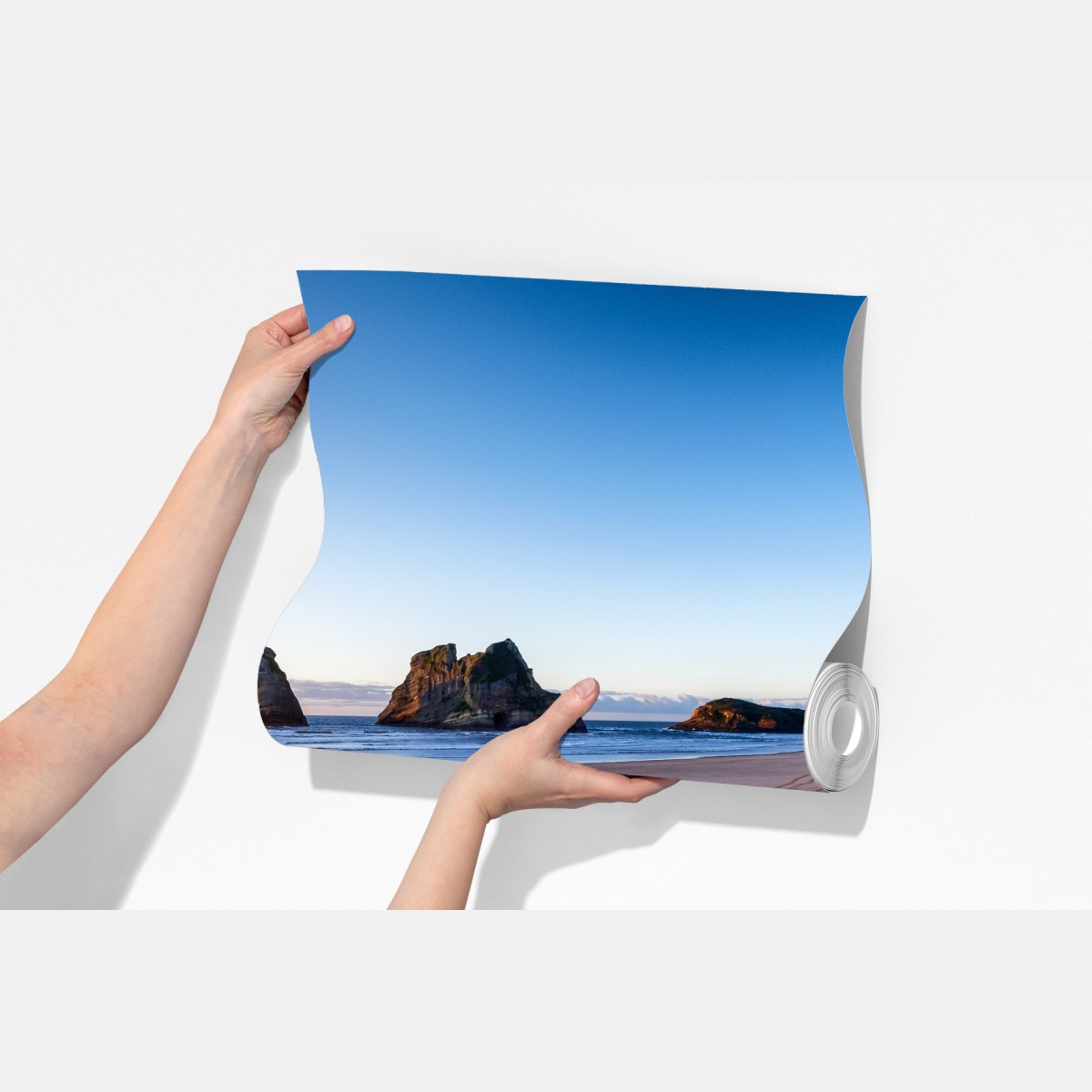 Fototapeta Wharariki Beach poranny pejzaż nad morzem – Wallissimo® Fototapeta Wharariki Beach poranny pejzaż nad morzem – Wallissimo®