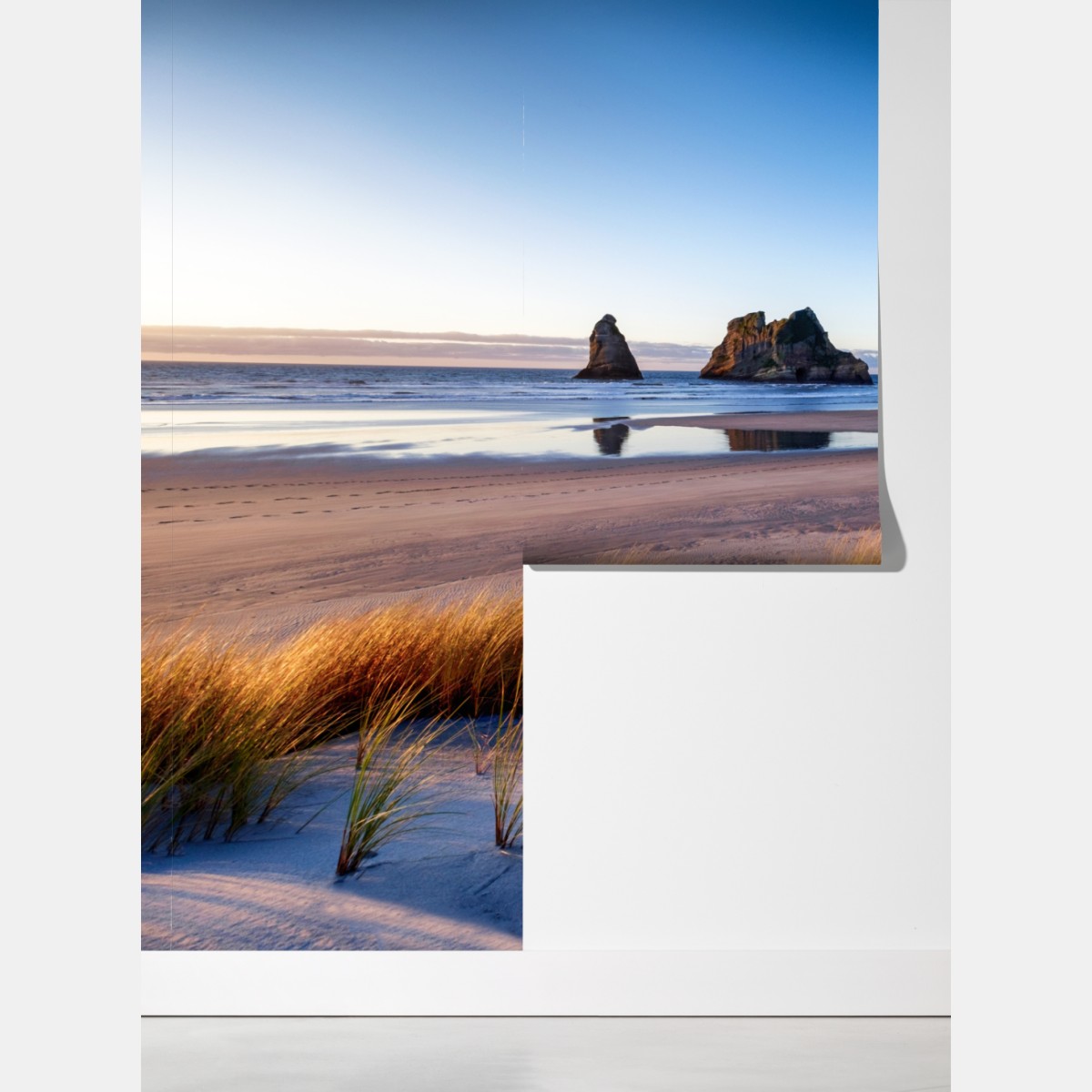 Fototapeta Wharariki Beach poranny pejzaż nad morzem – Wallissimo® Fototapeta Wharariki Beach poranny pejzaż nad morzem – Wallissimo®