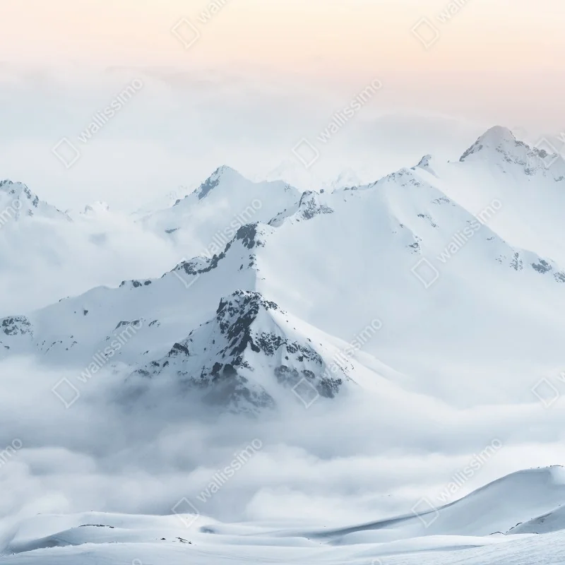 Fototapeta śnieżne szczyty Kaukazu o świcie – Wallissimo® Fototapeta śnieżne szczyty Kaukazu o świcie – Wallissimo®