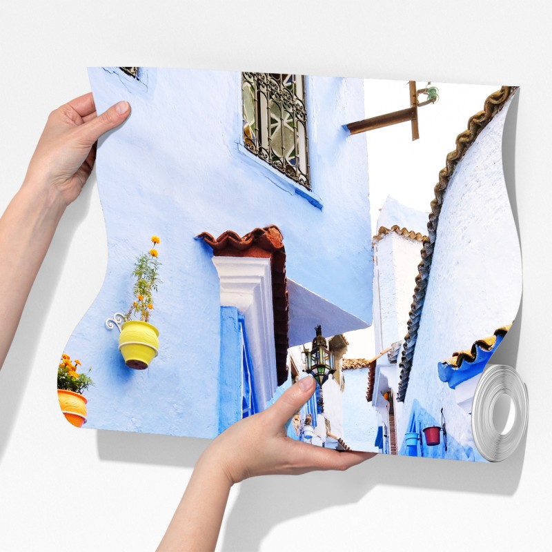 Fototapeta niebieska uliczka w Chefchaouen – Wallissimo® Fototapeta niebieska uliczka w Chefchaouen – Wallissimo®