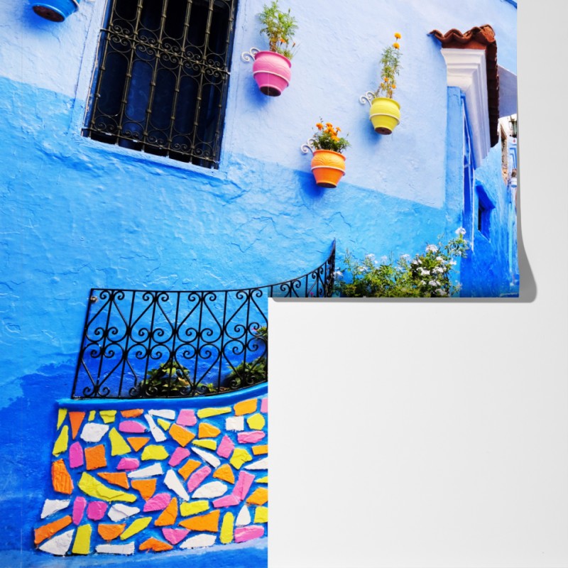 Fototapeta niebieska uliczka w Chefchaouen – Wallissimo® Fototapeta niebieska uliczka w Chefchaouen – Wallissimo®