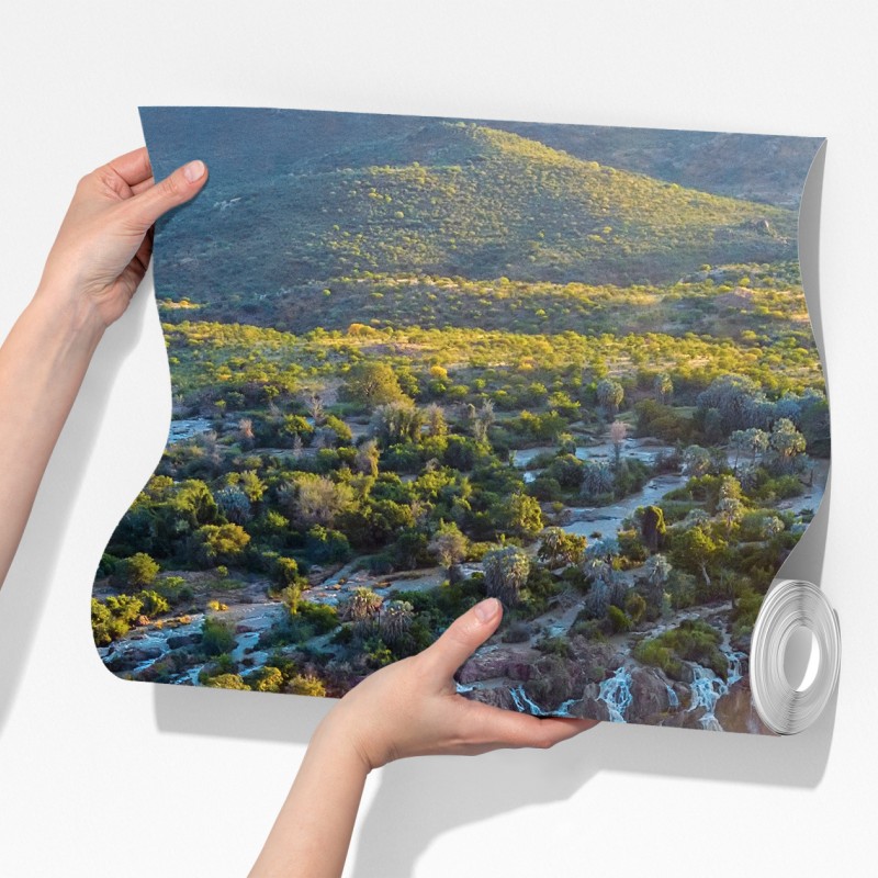 Fototapeta wschód słońca nad Epupa Falls i rzeką Kunene – Wallissimo® Fototapeta wschód słońca nad Epupa Falls i rzeką Kunene – Wallissimo®