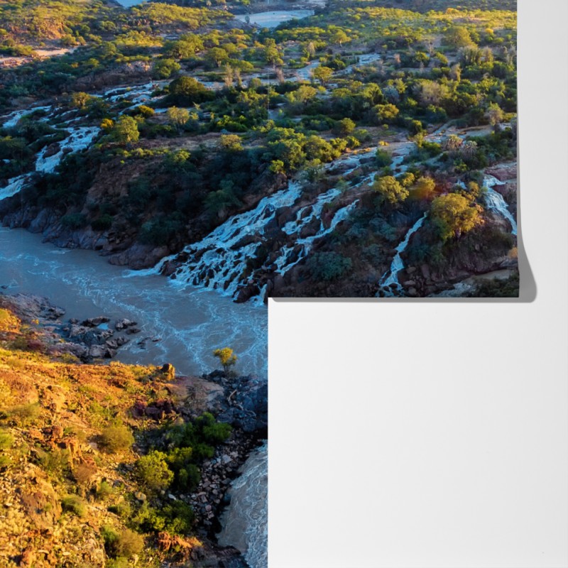 Fototapeta wschód słońca nad Epupa Falls i rzeką Kunene – Wallissimo® Fototapeta wschód słońca nad Epupa Falls i rzeką Kunene – Wallissimo®